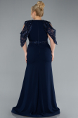 Robe Grande Taille Longue Bleu Marine ABU4668