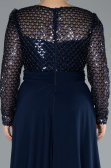 Robe de Soirée Grande Taille Longue Bleu Marine ABU4711