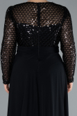 Robe de Soirée Grande Taille Longue Noir ABU4711