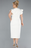 Robe De Invitation Grande Taille Midi Crème ABK2278