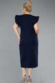 Robe De Invitation Grande Taille Midi Bleu Marine ABK2278