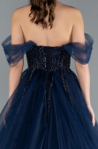 Robe De Soirée De Créateur Longue Bleu Marine ABU4762