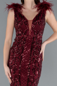 Robe Queue de Poisson Longue Rouge Bordeaux ABU3669