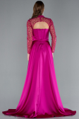 Robe de Soirée Longue Satin Fushia ABU4765