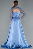 Robe de Soirée Longue Satin Indigo ABU4765