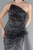 Robe de Soirée Longue Anthracite ABU4772