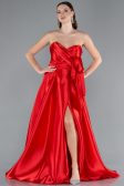 Robe de Soirée Longue Satin Rouge ABU4774