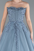 Robe De Soirée De Créateur Longue Gris ABU4431