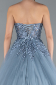 Robe De Soirée De Créateur Longue Gris ABU4431