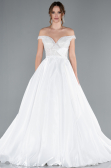 Robes de Mariage Longue Satin Blanc ABG091