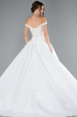 Robes de Mariage Longue Satin Blanc ABG091