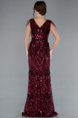 Robe Queue de Poisson Longue Squameuse Rouge Bordeaux ABU3842