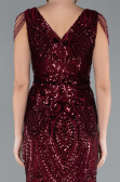 Robe Queue de Poisson Longue Squameuse Rouge Bordeaux ABU3842