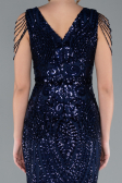 Robe Queue de Poisson Longue Squameuse Bleu Marine ABU3842