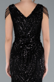 Robe Queue de Poisson Longue Squameuse Noir ABU3842