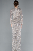 Robe de Soirée Longue Squameuse Beige ABU4763