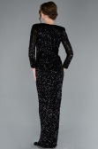 Robe de Soirée Longue Squameuse Noir ABU4763