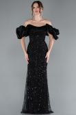 Robe Queue De Poisson Longue Noir ABU4509