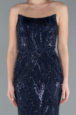 Robe de Soirée Longue Bleu Marine ABU4775