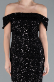 Robe Queue de Poisson Longue Squameuse Noir ABU4778