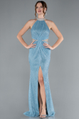 Robe Queue de Poisson Longue Bleu clair ABU4766