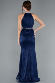 Robe Queue de Poisson Longue Bleu Marine ABU4766