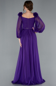 Robe De Soirée Mousseline Longue Violet ABU4130