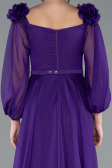 Robe De Soirée Mousseline Longue Violet ABU4130