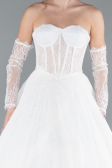 Robes de Mariage Longue Dantelle Blanc ABG038