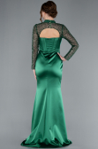 Robe de Soirée Longue Satin Émeraude ABU4765