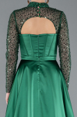 Robe de Soirée Longue Satin Émeraude ABU4765
