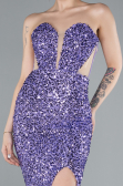 Robe Queue de Poisson Longue Squameuse Lilas ABU4790