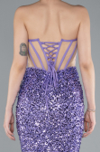 Robe Queue de Poisson Longue Squameuse Lilas ABU4790