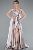 Robe de Soirée Longue Satin Lavande claire ABU4774