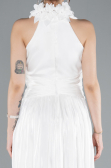 Robe de Soirée Longue Mousseline Blanc ABU4811