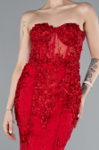 Robe Queue de Poisson Longue Rouge ABU4819