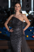 Robe de Soirée Longue Anthracite ABU4772