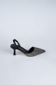 Stiletto Pierreux Noir-Argent AB1127