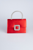 Sac de Soirée Luxe Satin Rouge V758