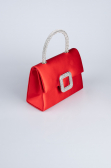 Sac de Soirée Luxe Satin Rouge V758