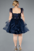 Robe De Fiançailles Grande Taille Courte Bleu Marine ABK2087