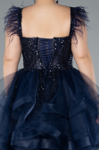 Robe De Fiançailles Grande Taille Courte Bleu Marine ABK2087