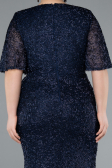 Robe De Soirée Grande Taille Longue Bleu Marine ABU4542