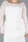 Robe Grande Taille Longue Lacé Blanc ABU1574