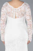 Robe Grande Taille Longue Lacé Blanc ABU1574