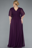 Robe de Soirée Grande Taille Longue Mousseline Violet ABU4794