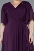 Robe de Soirée Grande Taille Longue Mousseline Violet ABU4794