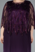 Robe De Soirée Grande Taille Mousseline Longue Violet ABU4633