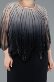Robe de Soirée Grande Taille Longue Mousseline Noir ABU4820