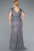 Robe De Soirée Grande Taille Longue Gris ABU4146